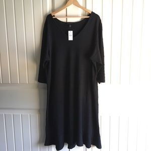NWT Lane Bryant Knit Black Dress Ruffled Hem